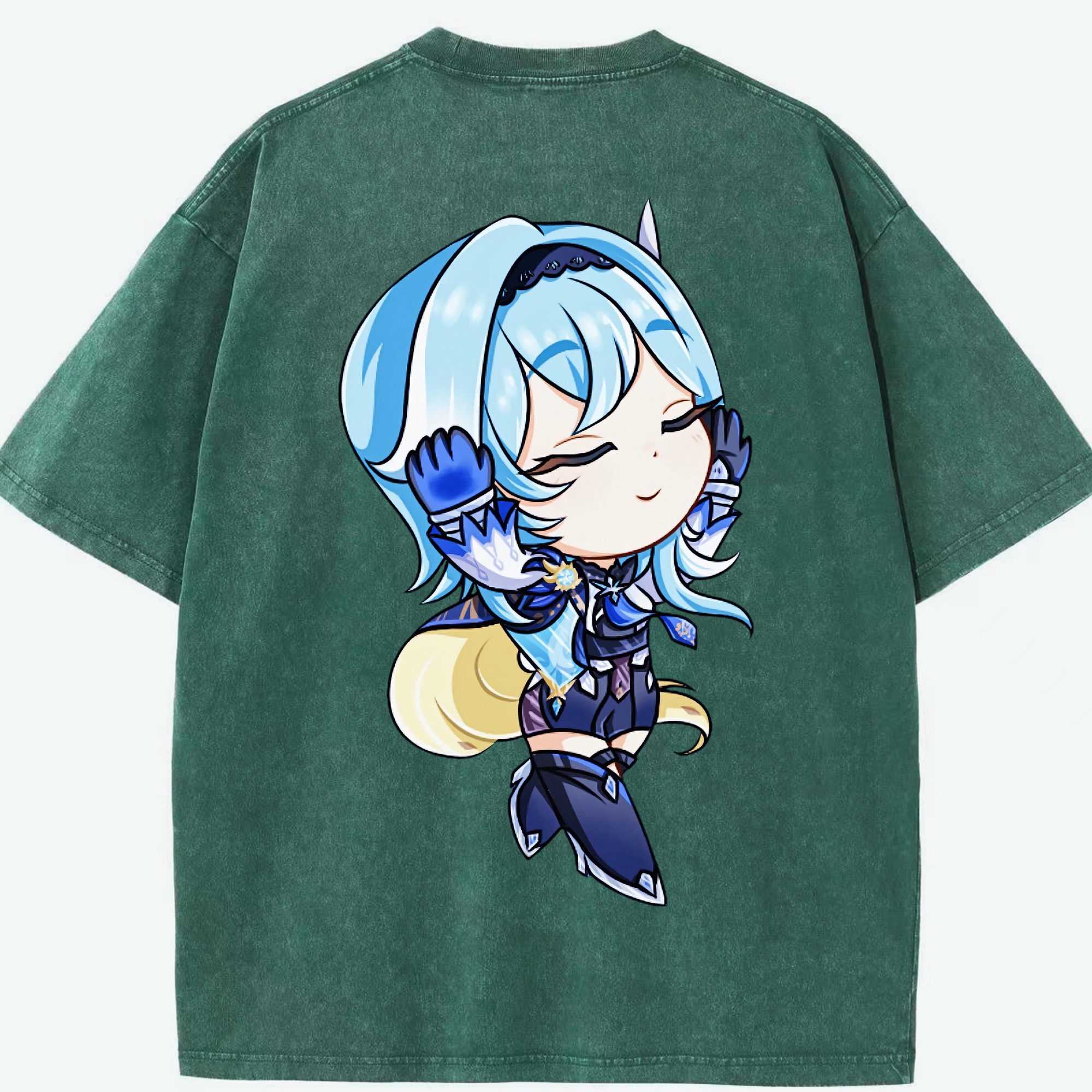 げんし神 优菈 ゆうら genshin Yūra 綿100% ヴィンテージ風 半袖Tシャツ（背面プリント）